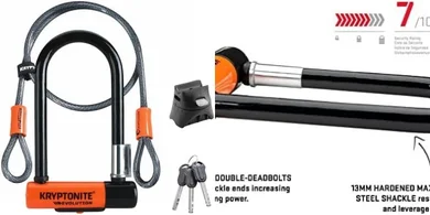 Kryptonite Evolution Mini-7 U-Lock: Heavy-duty security with cable & bracket