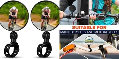 360° Adjustable Bicycle Mirrors (Pair) for Enhanced Safety
