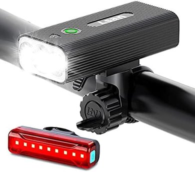 Bright 1200 Lumen USB Rechargeable Bike Lights with Power Bank