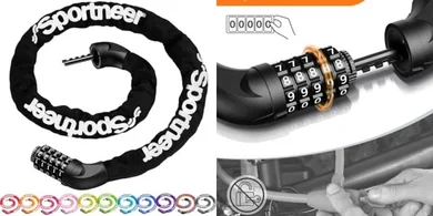 Sportneer Secure Bike Chain Lock: 4-6mm Thick, Keyless Combination