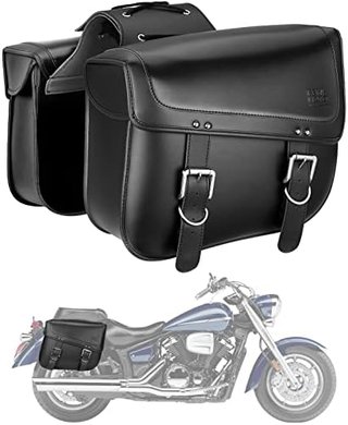 KEMIMOTO 30L PU Leather Motorcycle Saddlebags (Universal Fit)