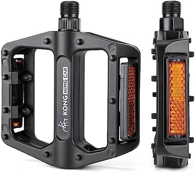 Lightweight Aluminum Alloy Flat Pedals with Reflectors