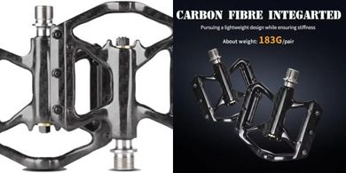 Lightweight T800 Carbon Fiber Bike Pedals with Titanium Core