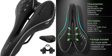 Comfortable Gel Bike Saddle: Shock Absorbing & Waterproof