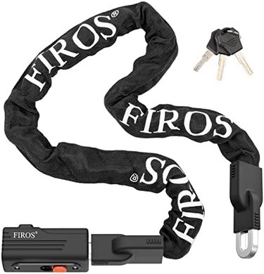FIROS 47" Heavy-Duty Hardened Steel Bike Lock (Black)
