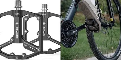 CNC Machined Flat Bike Pedals with Removable Spikes