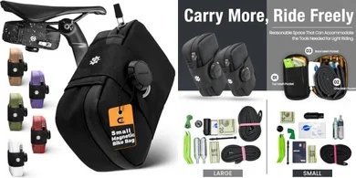 Lumiere & Co. Small Magnetic Bike Saddle Bag (Black)
