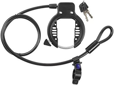 Black 5-foot M-Wave Frame Lock with Cable Loop (10mm)
