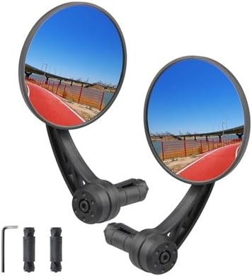 Rotatable, adjustable wide-angle bike mirror for safe cycling.