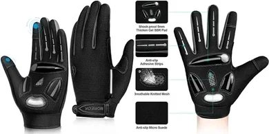 Shock-Absorbing Cycling Gloves with Gel Pads for Men & Women