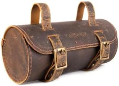 Rufous Leather Bicycle Bag: Vintage Brown, Handcrafted with Brass Buckle
