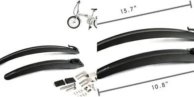 Vincita Folding Bike Fenders: Black, Quick-Release, Easy Install (20" Wheels)