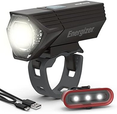 Energizer X400: Rechargeable Bike Light, IPX4, Compact, Front & Rear LEDs
